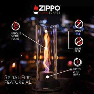 FlameScapes® Spiral Fire Feature w/1x180g Gel Fuel Zippo