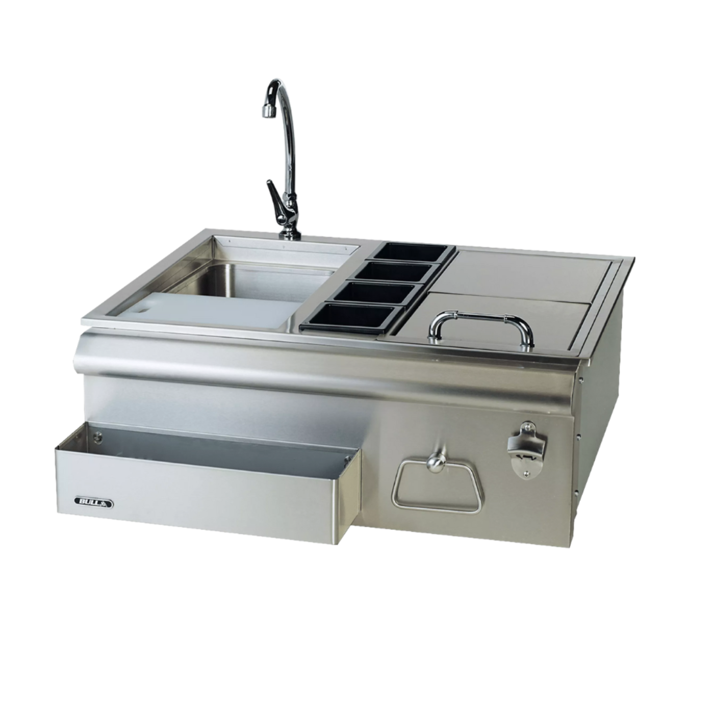 Bull Grills 30-Inch Slide-In Bar Caddy With Ice Chest & Sink (97623) - 97623