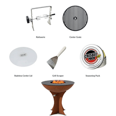 Arteflame XL 30" Corten Steel Grill Euro Base - Fire Pit Combo ArteFlame