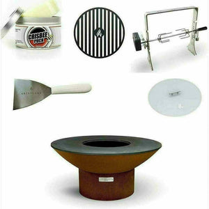 Arteflame 40" Corten Steel Fire Pit Grill Cooktop - Wood/Gas ArteFlame