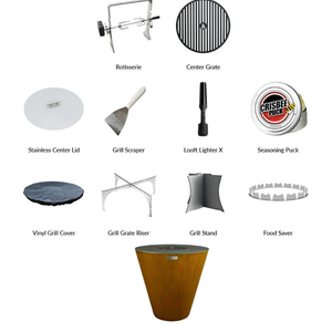 Arteflame 40" Corten Steel Flat Top Charcoal Grill Fire Pit ArteFlame