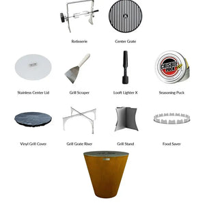 Arteflame 40" Corten Steel Flat Top Charcoal Grill Fire Pit ArteFlame