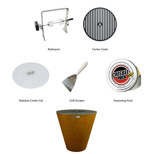 Arteflame 40" Corten Steel Flat Top Charcoal Grill Fire Pit ArteFlame