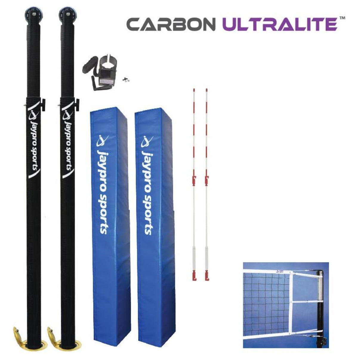 Jaypro FeatherLite Volleyball System (3-1/2 in. Floor Sleeve) - PVB-5000
