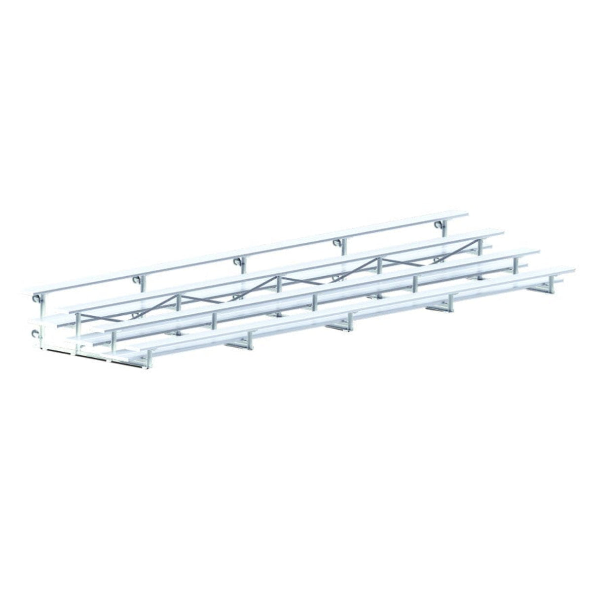 Jaypro Indoor Bleacher - 27 ft. (4 Row - Double Foot Plank) - Tip & Roll - BLDP-427TRG