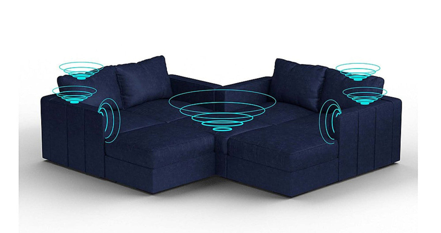 Lovesac – 7 Seats + 8 Sides Corded Velvet & Lovesoft with 6 Speaker Immersive Sound + Charge System – Sapphire Navy - 1772608786568_699