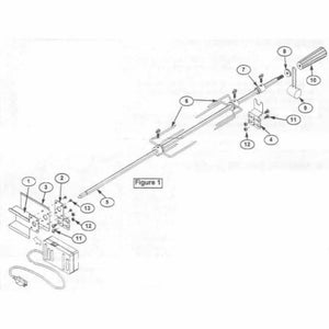 Extra Rotisserie Cordless Motor, Spit, Forks and Bracket Kit ArteFlame