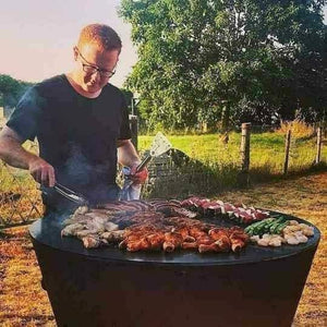 Arteflame 40" Corten Steel Flat Top Charcoal Grill Fire Pit ArteFlame