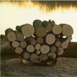 Log Rack - Crescent Log Rack Fire Pit Art