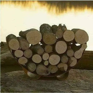 Log Rack - Crescent Log Rack Fire Pit Art