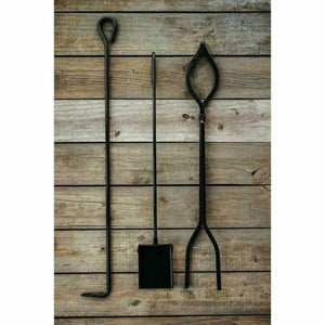 Handcrafted Amish Fire Tools Set - Ash Shovel, Poker & Tongs Fire Pit Art