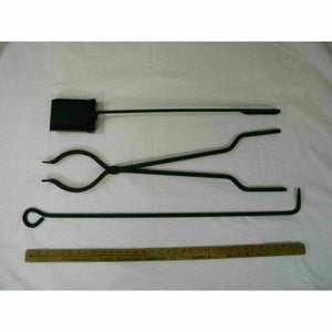 Handcrafted Amish Fire Tools Set - Ash Shovel, Poker & Tongs Fire Pit Art