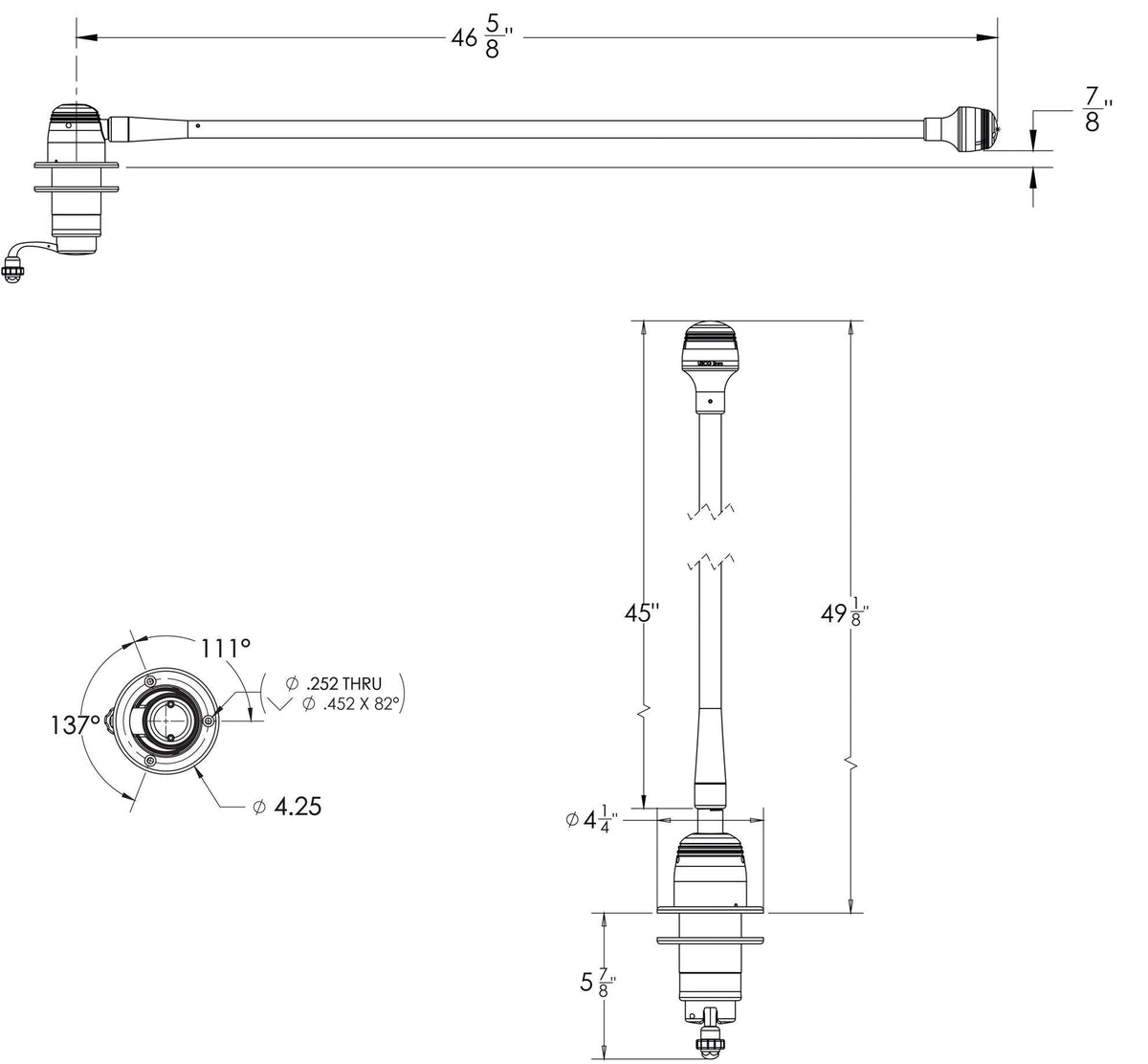 Taco Marine Grand Slam Anchor & Stern Light - GS-900
