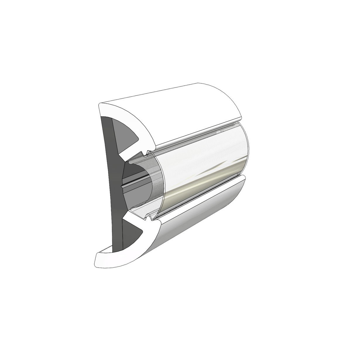 TACO Marine 2-1/2" X 1" Large Suproflex Rub Rail 100' Grey - V11-9970GRD100D