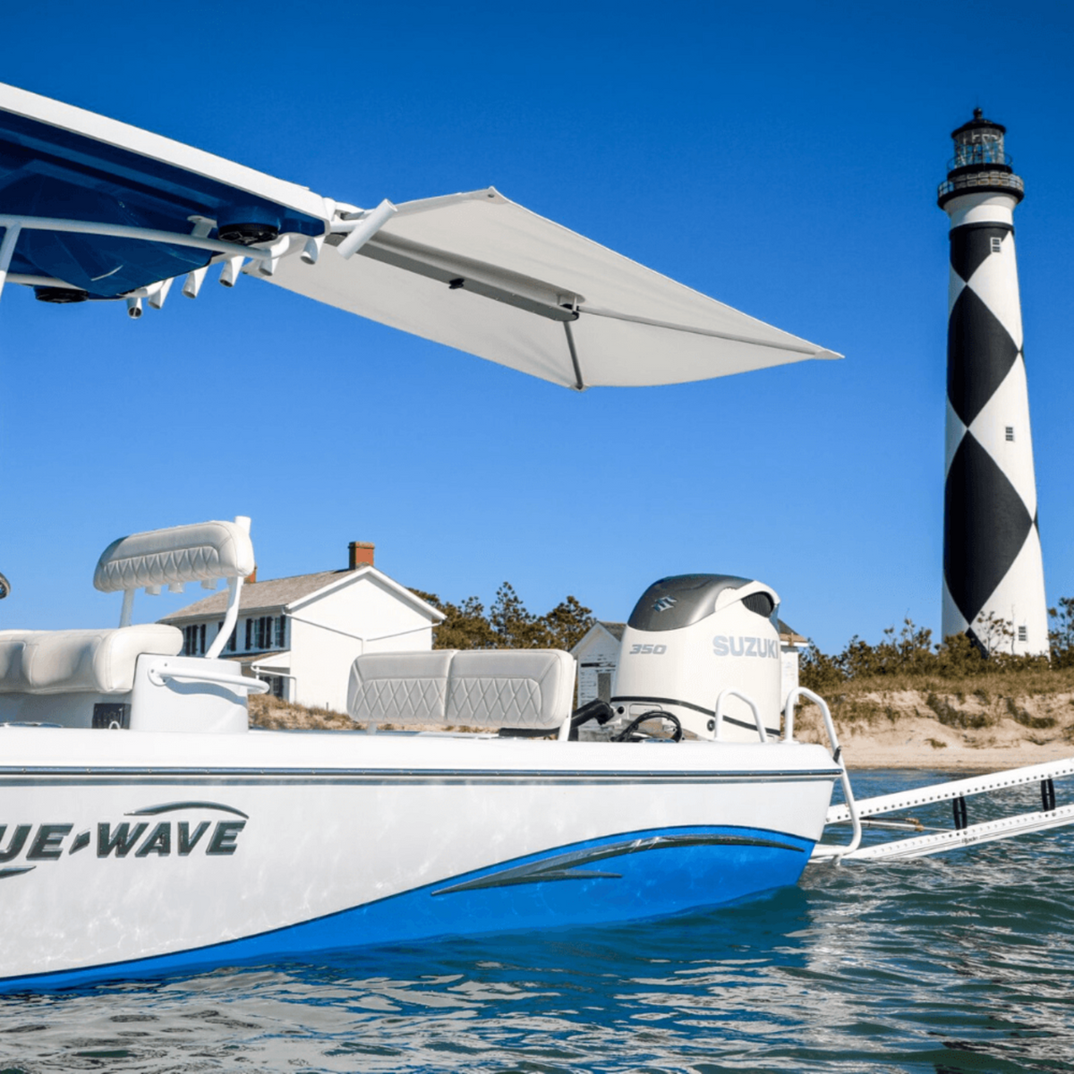 TACO Marine ShadeFin with White Fabric, Bag & Fixed Mount Kit - T10-3000-3