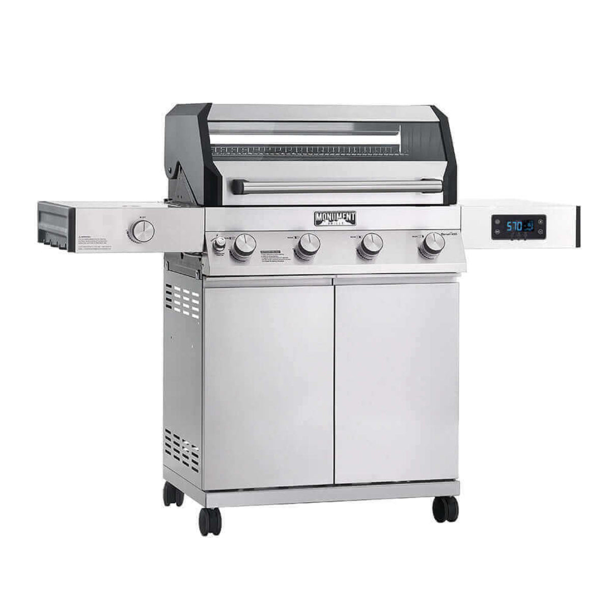 Monument Grills Denali 405 Series | 4 Burner Smart Tech Propane Gas Grill in Stainless Steel - D405