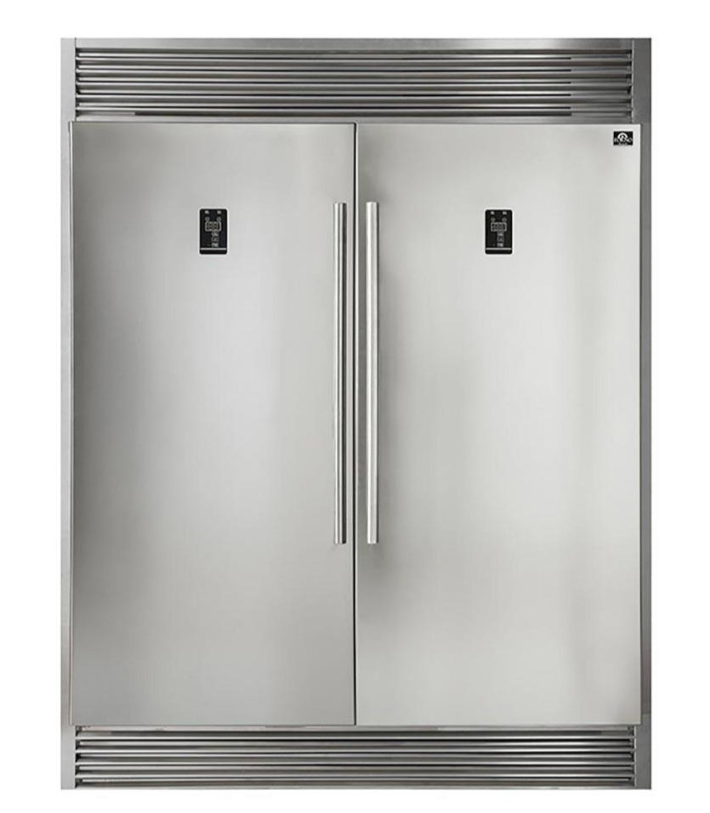 Forno 4-Piece Appliance Package - 36-Inch Gas Range, 60-Inch Pro-Style Refrigerator, Wall Mount Hood with Backsplash, & 3-Rack Dishwasher in Stainless Steel - AP4-60S-6244-36