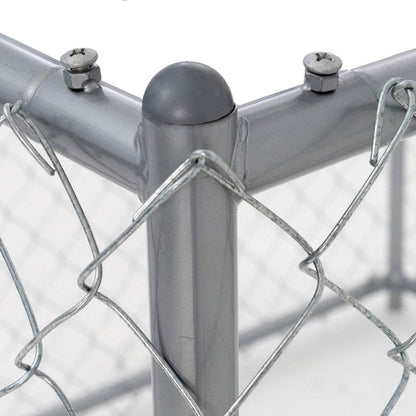 Lucky Dog 10 x 10 Foot Heavy Duty Outdoor Chain Link Dog Kennel w/ Door (2 Pack) - 109028