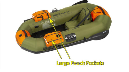 Sea Eagle PackFish 7 Inflatable Boat Pro Fishing Package Green Orange PF7K_P New - PF7K_P