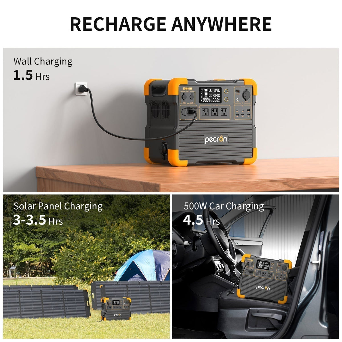 PECRON E2400LFP Portable Power Station 2400W 2048Wh - E2400LFP
