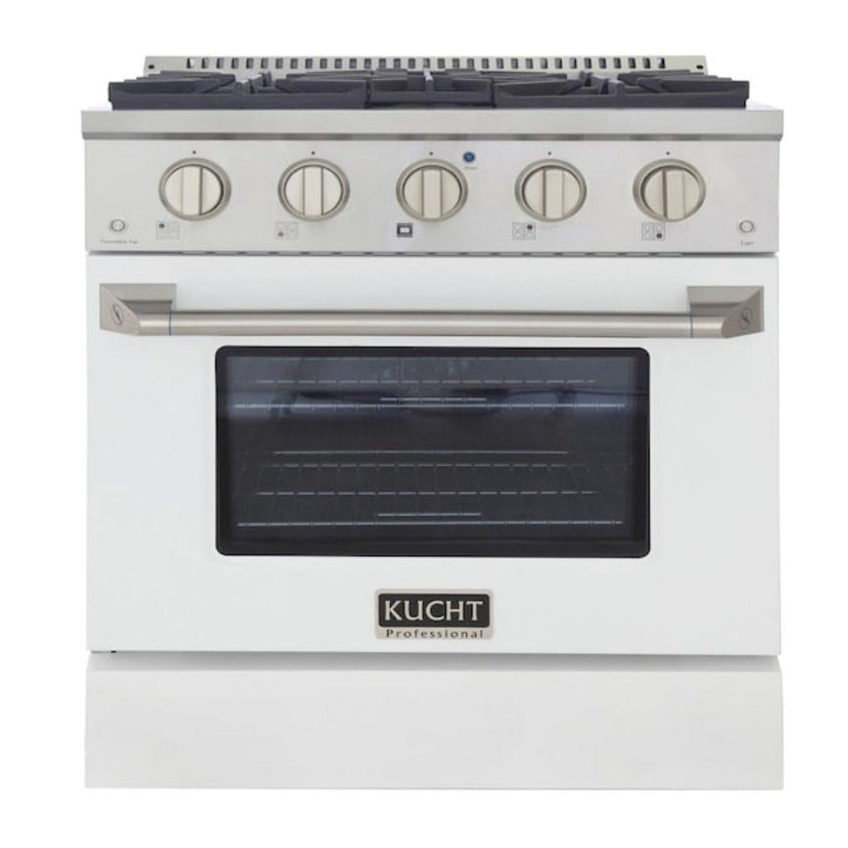 Kucht Professional 30 in. 4.2 cu ft. Propane Gas Range with White Door and Silver Knobs, KNG301/LP-W - KNG301/LP-W