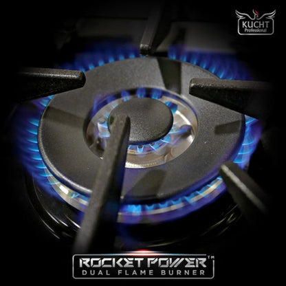 Kucht 48" Pro-Style Propane Gas Dual Fuel Range in Black with Gold Accents, KDF482/LP-K-GOLD - KDF482/LP-K-GOLD