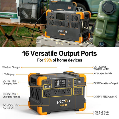 PECRON E2000LFP Expandable Portable Power Station 2000W 1920Wh - E2000LFP