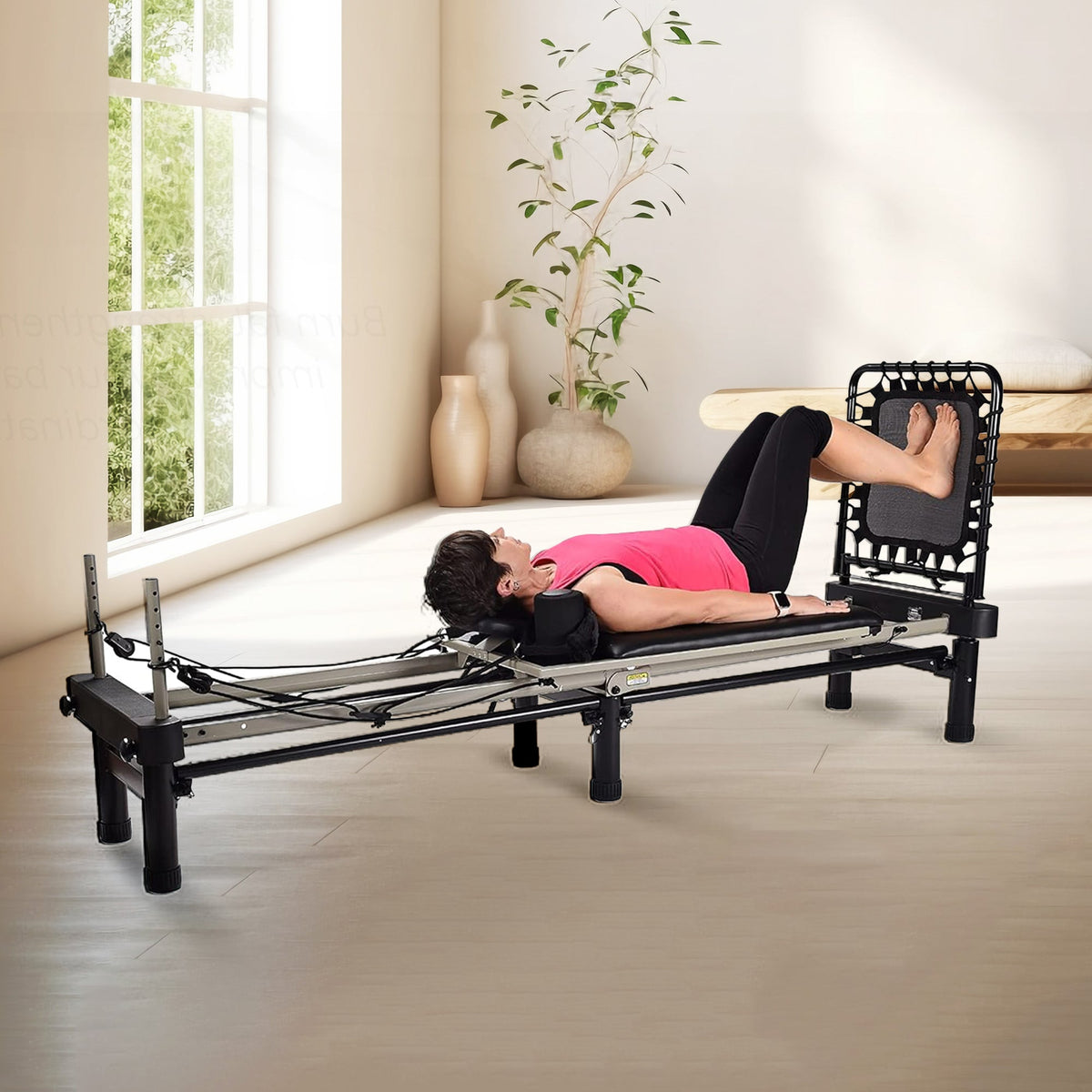 Stamina Products AeroPilates Premier Foldable Reformer Pilates Board Machine w/ Cardio Rebounder -164792