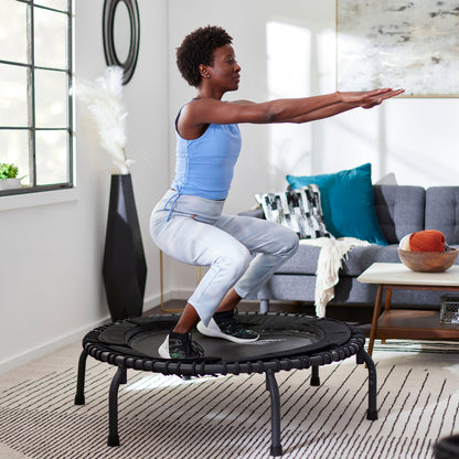 Disc-O-Bed JumpSport 570 PRO Indoor Durable Lightweight 44-Inch Fitness Trampoline, Black - 168420