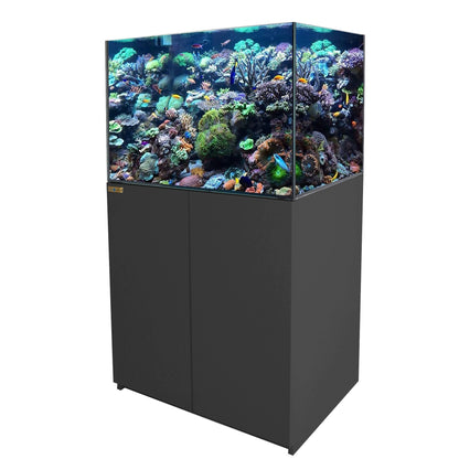 Aqua Dream 100 Gallon Coral Reef Aquarium Tank with Ultra Clear Glass and Built in Sump All Black REEF-900-BK - REEF-900-BK