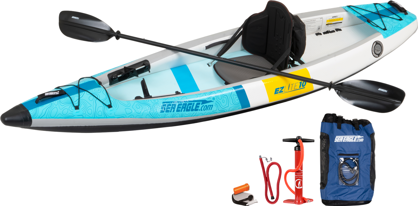 Sea Eagle EZLITE10K_PC 10' EZLite10 Inflatable Kayak Pro Carbon Package New - EZLITE10K_PC