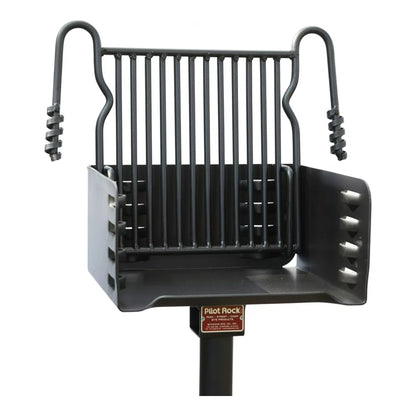 Pilot Rock H-16 B6X2 Park Style Outdoor BBQ Charcoal Grill w/ Swivel, 2 Pack - 415871