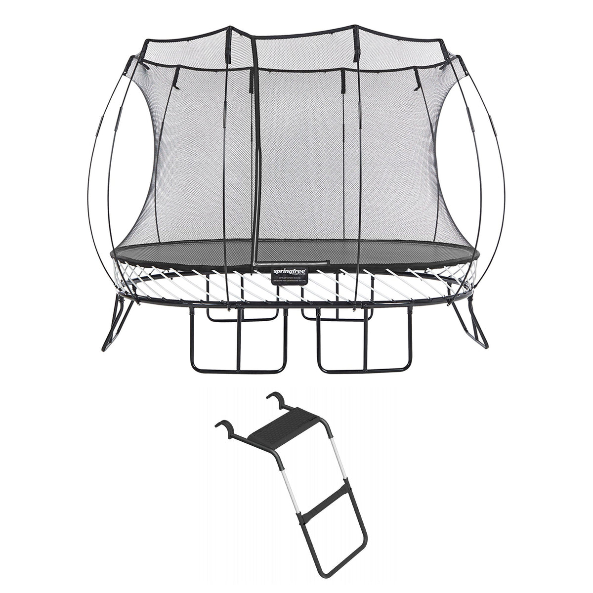 Springfree Trampoline Kids Oval 8 x 11Ft Trampoline & FlexrStep V2 Safety Ladder - 299723