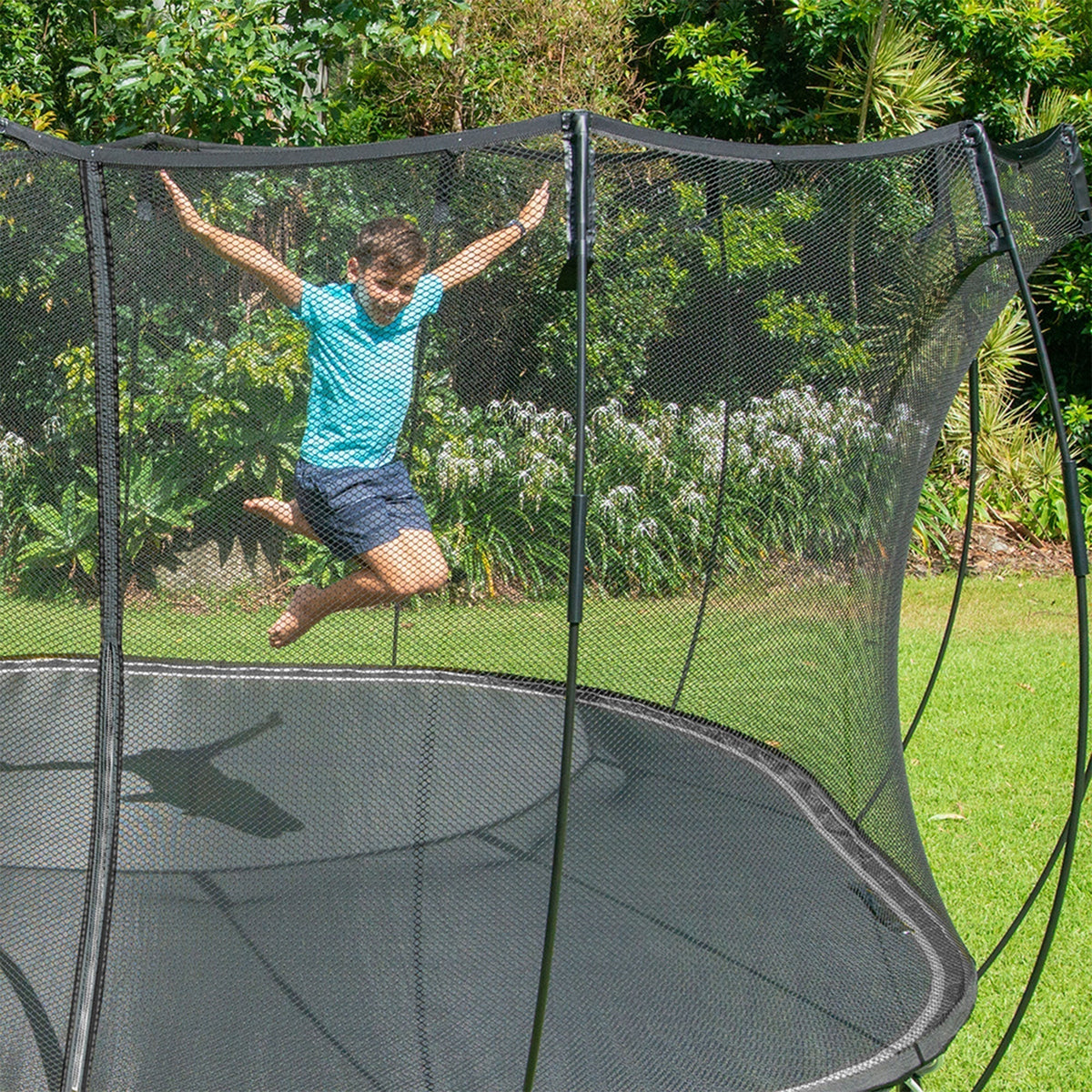Springfree Trampoline Kids Square 11 Ft Trampoline & FlexrStep V2 Safety Ladder - 299775
