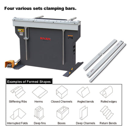 KAKA INDUSTRIAL Magnetic Pan and Box Brake, 48-Inch Electro Metal Brake Bender, 6-Ton 16-Gauge Box and Pan Brake, 220V Single Phase with Foot Pedal Control Siding Brake, Includes Clamp Bars EB-4816B - 173409