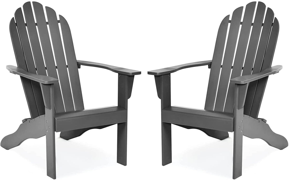 Tangkula Adirondack Chair,  for Patio Deck Lawn Backyard, Garden Adirondack Furniture - 4*OP70302GR