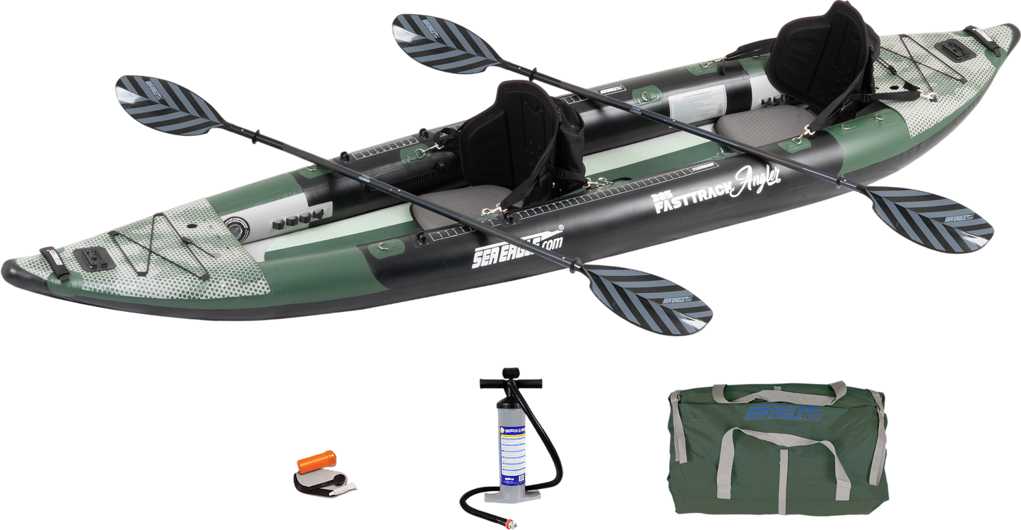 Sea Eagle 385FTAK_FR FastTrack Swivel Seat Fishing Rig Kayak Package New - 385FTAK_FR