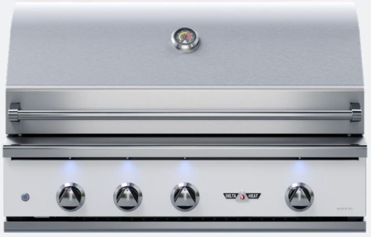 Delta Heat 38 Inch White Natural Gas Grill with Rotisserie - DHBQ38R-WN
