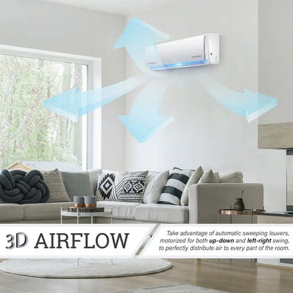 Pioneer Diamante Pro Series 9,000 BTU 19 SEER2 Ductless Mini-Split Air Conditioner Inverter+ Heat Pump Full Set 115V with 16 Ft. Kit - WYT009ALFI19RL