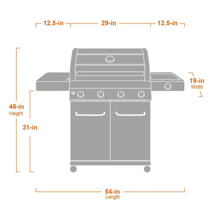 Monument Grills Classic 41847NG Series | 4 Burner Propane Gas Grill in Stainless Steel  (Natural Gas Convertible) - 41847NG