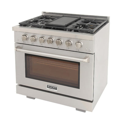 Kucht Professional 36" 5.2 cu. ft. Natural Gas Range in Stainless Steel with True Simmer Burners, KFX3600X-S - KFX3600X-S
