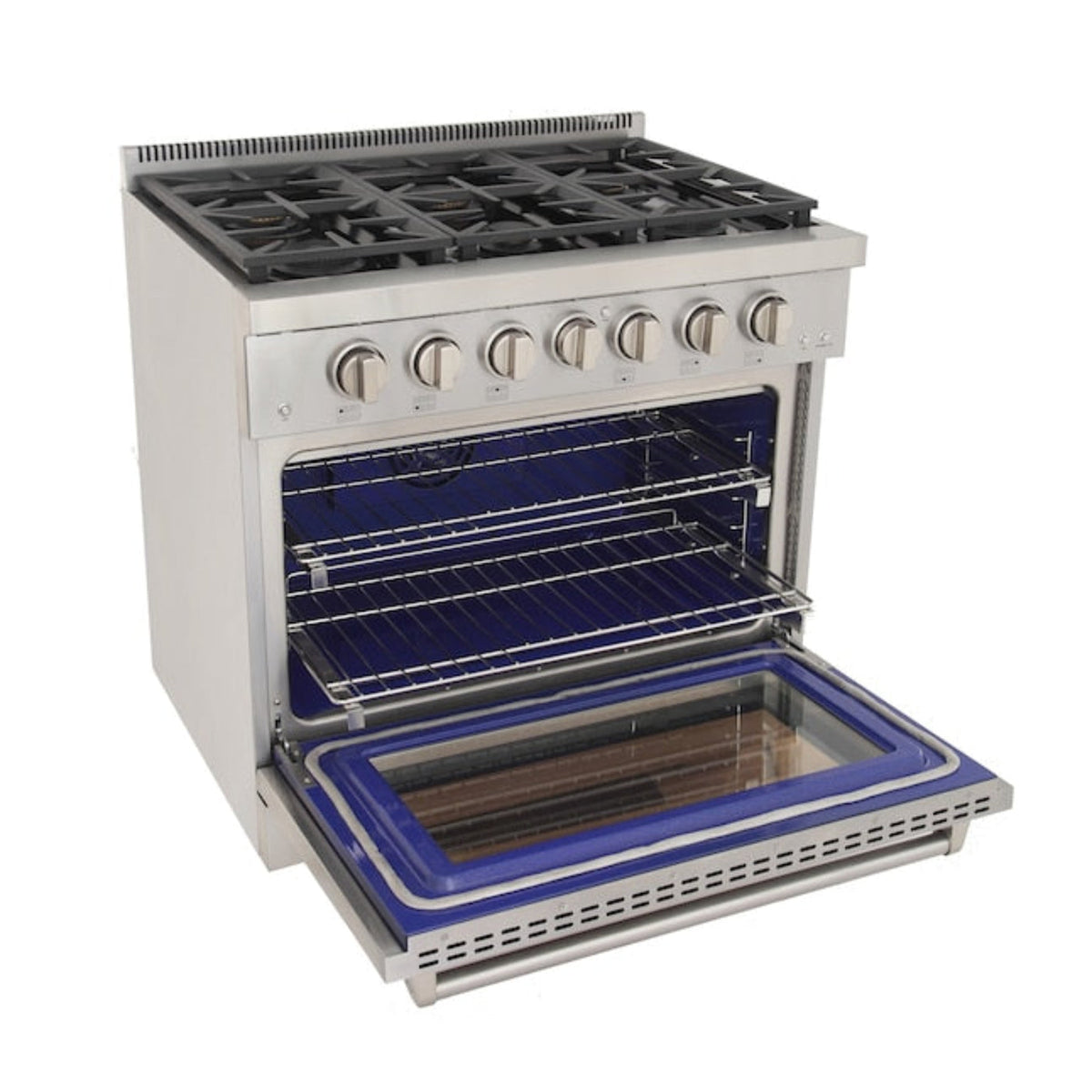 Kucht Professional 36" 5.2 cu. ft. Natural Gas Range in Stainless Steel with True Simmer Burners, KFX3600X-S - KFX3600X-S