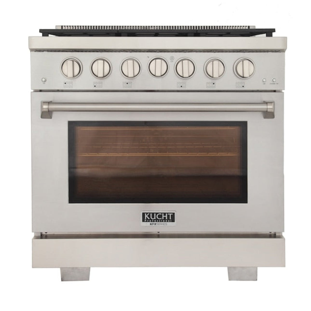 Kucht Professional 36" 5.2 cu. ft. Natural Gas Range in Stainless Steel with True Simmer Burners, KFX3600X-S - KFX3600X-S