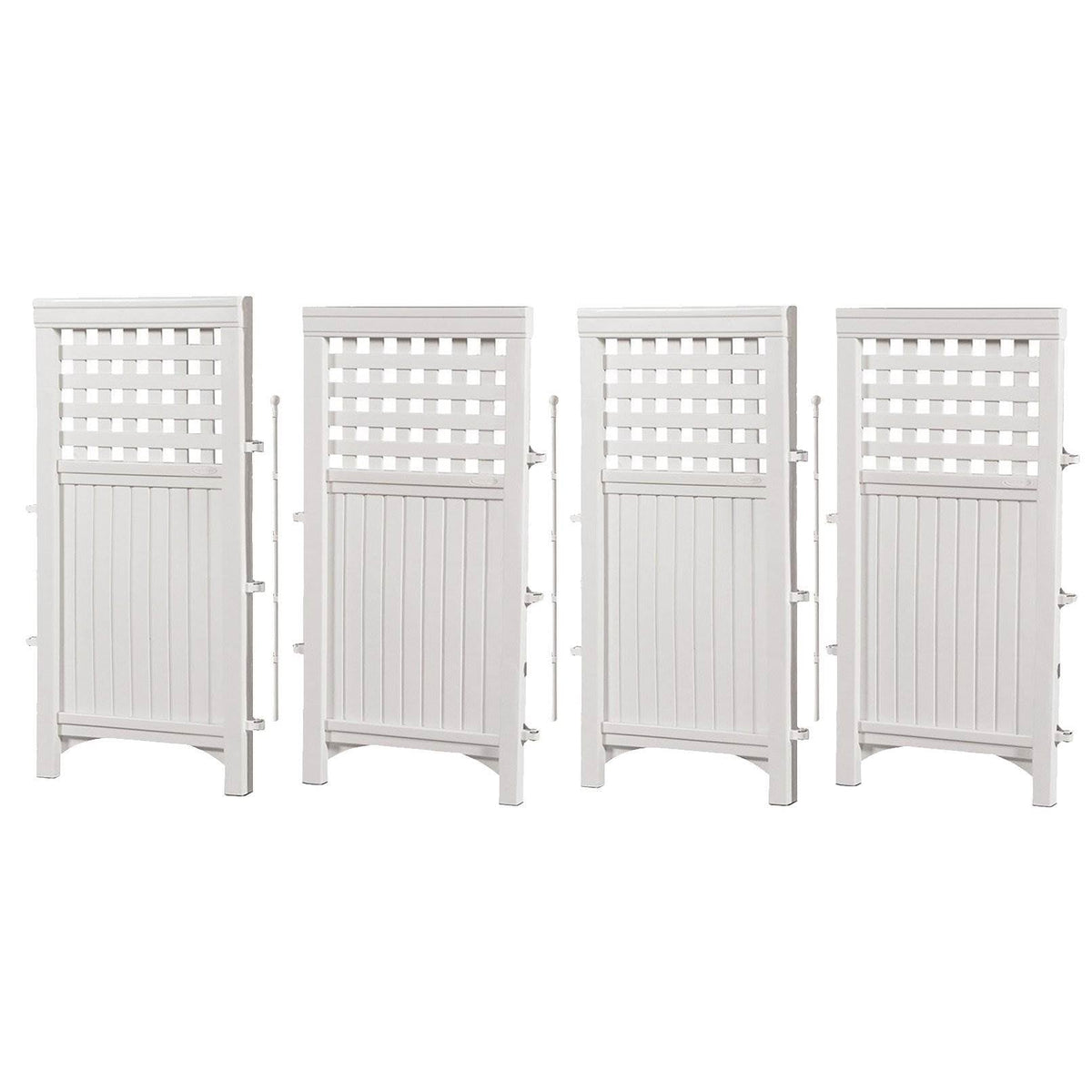 Suncast Outdoor Garden Yard 4 Panel Screen Enclosure Gated Fence, White (5 Pack) - 173090