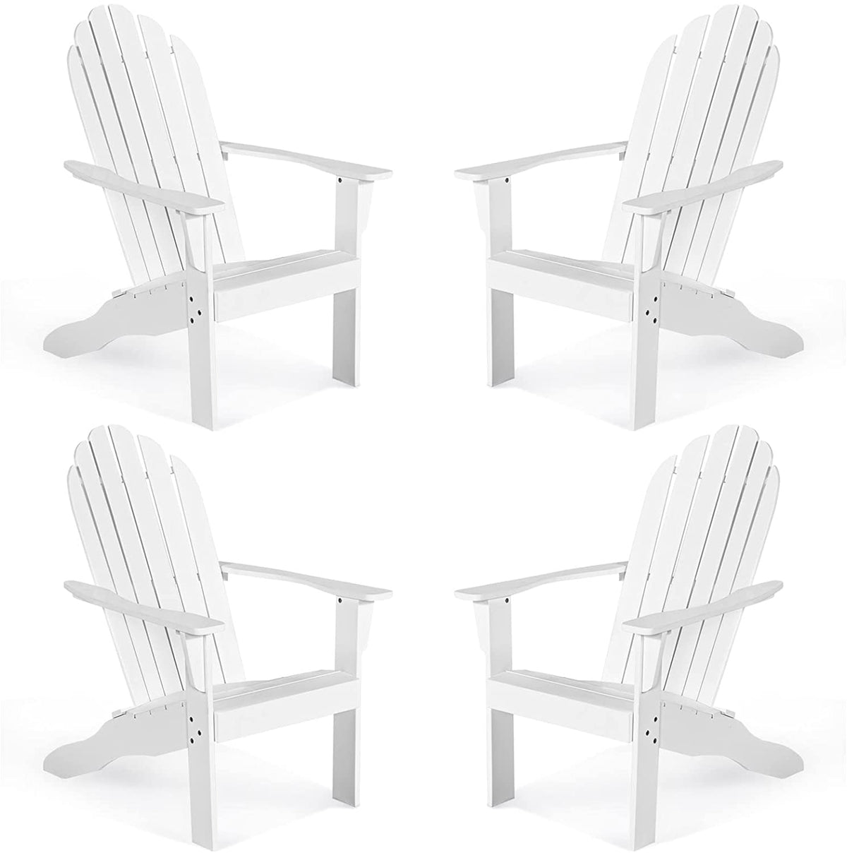 Tangkula Adirondack Chair,  for Patio Deck Lawn Backyard, Garden Adirondack Furniture - 4*OP70302GR