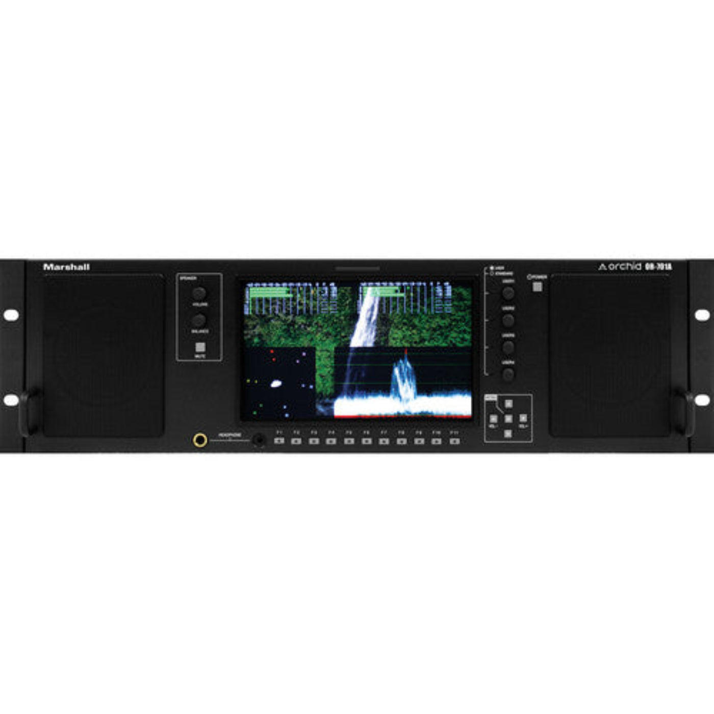 Marshall  Single 7" Full Featured 3RU Rack Mount Monitor with Audio Speakers - OR-701A