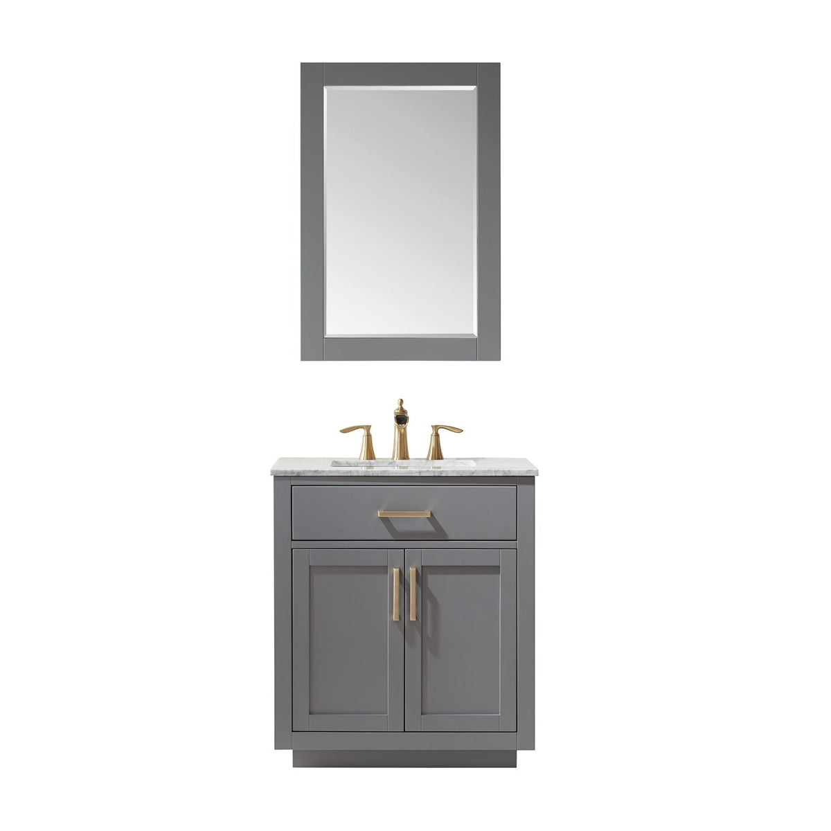 Altair Designs 30" single vanity with top - 531030-WH-CA-NM