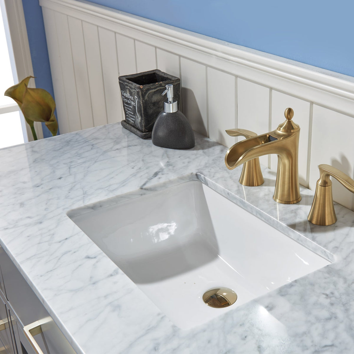 Altair Designs 48" single vanity with top - 531048-WH-CA-NM