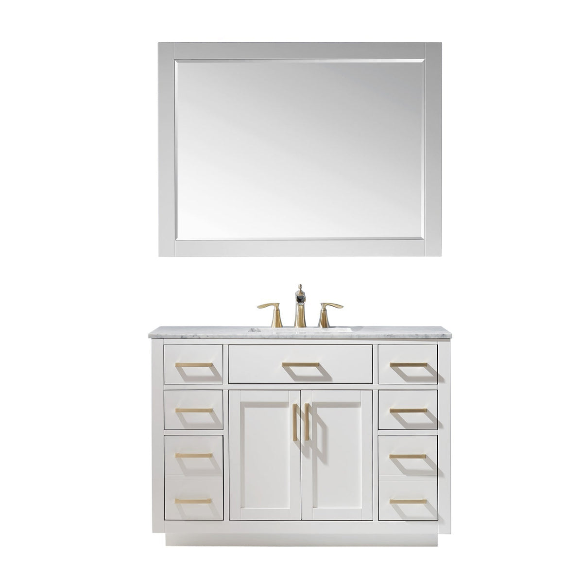 Altair Designs 48" single vanity with top - 531048-WH-CA-NM