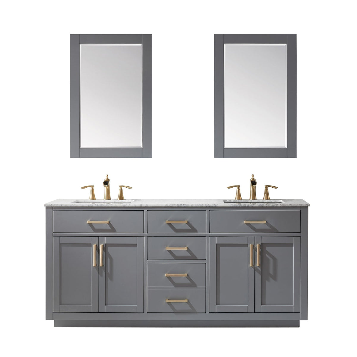Altair Designs 72" double vanity with top - 531072-WH-CA-NM